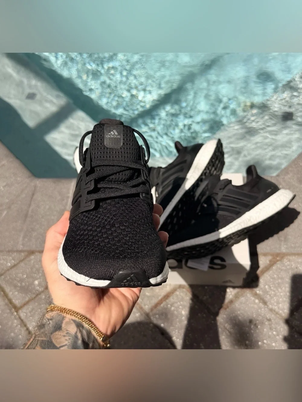 ADIDAS ULTRABOOST 1.0 CORE BLACK WHITE RUNNING SHOES HQ4201 MENS 7 WOMENS 8.5